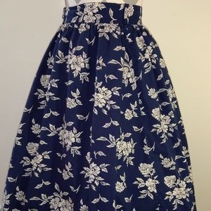 Blue Floral Vintage Skirt